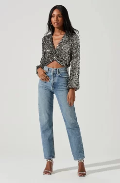 Nix Sequin Wrap Front Top -ASTR the Label Store ACT17381SE BLUEPINKMULTI 0271 scaled