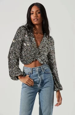 Nix Sequin Wrap Front Top -ASTR the Label Store ACT17381SE BLUEPINKMULTI 0276 scaled