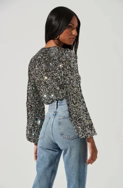 Nix Sequin Wrap Front Top -ASTR the Label Store ACT17381SE BLUEPINKMULTI 0282 scaled