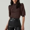 Kay Metallic Puff Sleeve Sweater