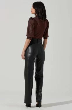 Kay Metallic Puff Sleeve Sweater 8 Kay Metallic Puff Sleeve Sweater -ASTR the Label Store ACT17397 BLACKCOPPER 5 scaled