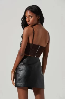 Suri Metallic Crop Top -ASTR the Label Store ACT17408 COPPERMETALLIC 5 scaled