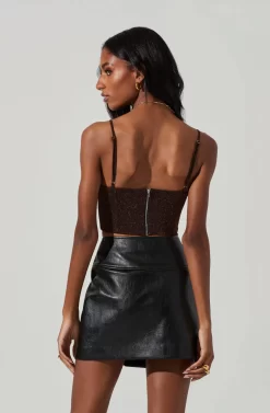 Suri Metallic Crop Top -ASTR the Label Store ACT17408 COPPERMETALLIC 6 scaled