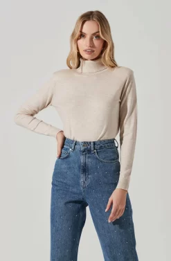 Alden Turtleneck Sweater -ASTR the Label Store ACT17410 OATMEAL 2 scaled
