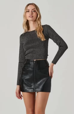 Elara Metallic Strappy Back Sweater -ASTR the Label Store ACT17469B BLACKRAINBOW 2 scaled