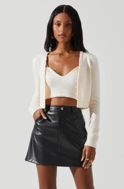 Melissa Pearl Embellished Cardigan Sweater -ASTR the Label Store ACT17475P CREAM 2 scaled