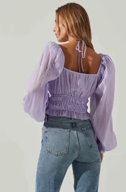 Irwin Puff Sleeve Halter Neck Top 15 Irwin Puff Sleeve Halter Neck Top -ASTR the Label Store ACT17492 LAVENDER 3 scaled