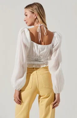 Irwin Puff Sleeve Halter Neck Top 11 Irwin Puff Sleeve Halter Neck Top -ASTR the Label Store ACT17492 OFFWHITE 3 scaled