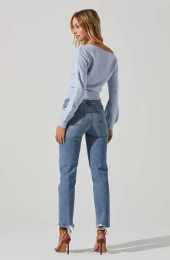 Chantria Off Shoulder Sweater -ASTR the Label Store ACT17494 LIGHTBLUE 5 scaled