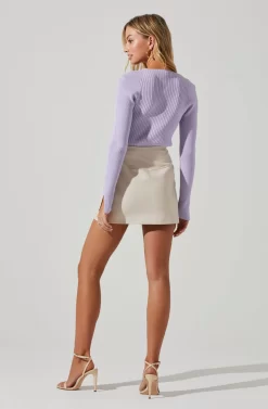Estefania Shoulder Cutout Sweater -ASTR the Label Store ACT17497 LILAC 4 scaled