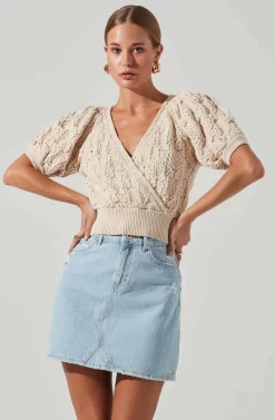 Elowen Puff Sleeve Sweater -ASTR the Label Store ACT17507 CREAM 3 scaled