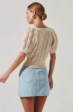 Elowen Puff Sleeve Sweater -ASTR the Label Store ACT17507 CREAM 4 scaled