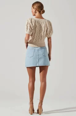 Elowen Puff Sleeve Sweater -ASTR the Label Store ACT17507 CREAM 5 scaled