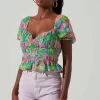 Leigh Floral Pleated Puff Sleeve Top