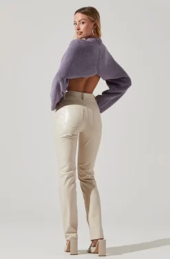 Ace Cropped Mock Neck Sweater -ASTR the Label Store ACT17514 LAVENDER 4 scaled