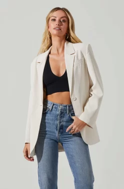 Laudine Oversized Blazer -ASTR the Label Store ACT17526 OFFWHITE 3 scaled