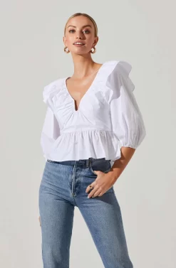 Gemma Ruffle Peplum Top 16 Gemma Ruffle Peplum Top -ASTR the Label Store ACT17531 WHITE 2 scaled