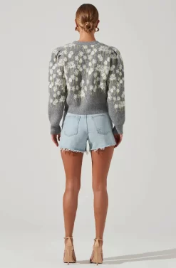 Marissa Floral Sweater -ASTR the Label Store ACT17551JC GREYFLORAL 5 scaled