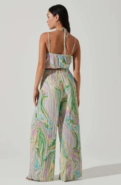 Savine Ruched Tie Dye Halter Top -ASTR the Label Store ACT17599 GREENSWIRL 5 scaled