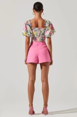 Lin Floral Puff Sleeve Top 6 Lin Floral Puff Sleeve Top -ASTR the Label Store ACT17603 PINKYELLOWMULTIFL 4 scaled