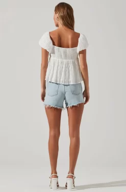 Nalda Crinkle Puff Sleeve Top -ASTR the Label Store ACT17606 WHITE 4 scaled