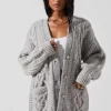 Charli Cable Knit Oversized Cardigan Sweater