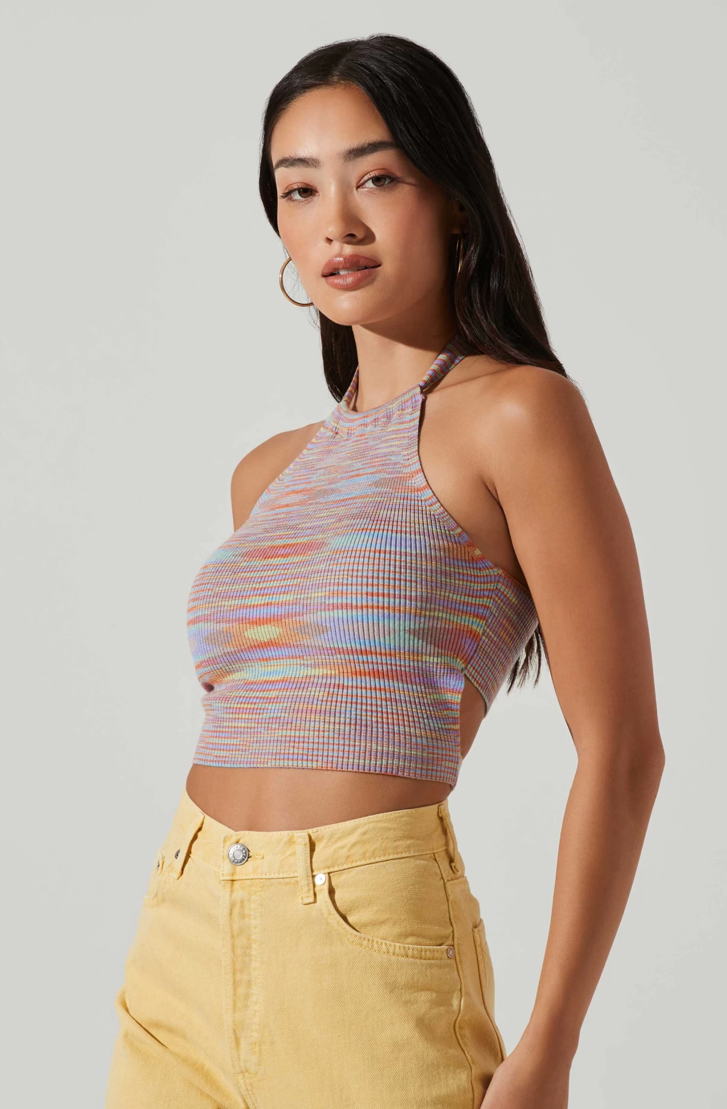 Adina Sweater Knit Striped Halter Top 1 Adina Sweater Knit Striped Halter Top