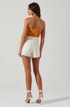Jessamine Ruched Tube Top -ASTR the Label Store ACT17769 MUSTARD 6 scaled