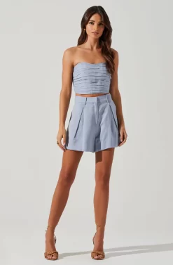 Jessamine Ruched Tube Top -ASTR the Label Store ACT17769 SLATEBLUE 1 scaled