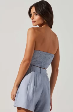 Jessamine Ruched Tube Top -ASTR the Label Store ACT17769 SLATEBLUE 5 scaled