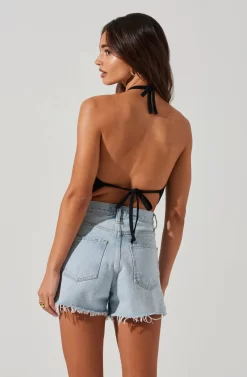 Cleora Handkerchief Halter Top 12 Cleora Handkerchief Halter Top -ASTR the Label Store ACT17798 BLACK 3 scaled