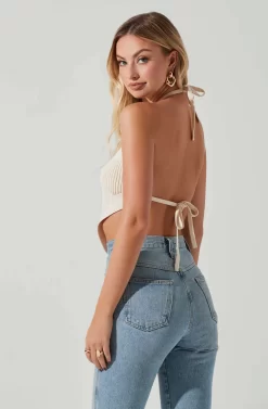 Cleora Handkerchief Halter Top 17 Cleora Handkerchief Halter Top -ASTR the Label Store ACT17798 CREAM 4 scaled