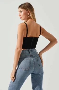 Janet Ruched Bustier Top -ASTR the Label Store ACT17810 BLACK 5 scaled