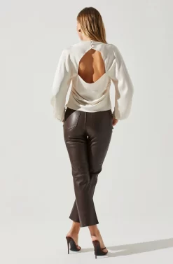 Veronica Satin Cutout Top -ASTR the Label Store ACT17833S CHAMPAGNE 6 scaled