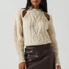 Natalie Cutout Cable Knit Sweater