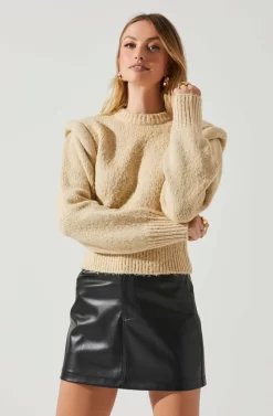 Luciana Shoulder Detail Sweater 20 Luciana Shoulder Detail Sweater -ASTR the Label Store ACT17841 TAUPE 3 scaled