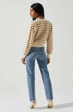 Jaylani Chevron Stripe Pointelle Sweater 22 Jaylani Chevron Stripe Pointelle Sweater -ASTR the Label Store ACT17850 CREAMMOCHA 5 scaled