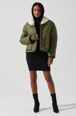 Bellamie Quilted Jacket 20 Bellamie Quilted Jacket -ASTR the Label Store ACT17854 OLIVE 1 scaled