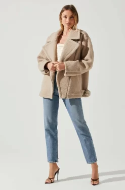 Layne Oversized Moto Jacket -ASTR the Label Store ACT17865 TAUPE 1 scaled
