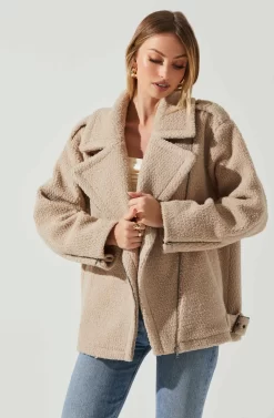 Layne Oversized Moto Jacket -ASTR the Label Store ACT17865 TAUPE 3 scaled