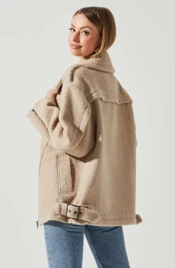 Layne Oversized Moto Jacket -ASTR the Label Store ACT17865 TAUPE 5 scaled