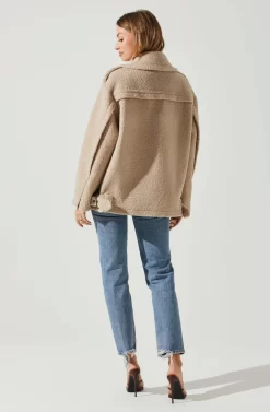 Layne Oversized Moto Jacket -ASTR the Label Store ACT17865 TAUPE 6 scaled
