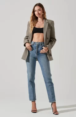 Milani Double Breasted Oversized Blazer -ASTR the Label Store ACT17873P BLACKBROWNMULTI 1 scaled