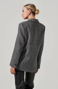 Pauline Herringbone Blazer 11 Pauline Herringbone Blazer -ASTR the Label Store ACT17875H BLACK WHITE 15811 scaled