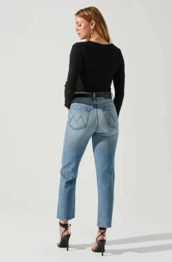 Ren Textured Sweetheart Long Sleeve Top -ASTR the Label Store ACT17975 BLACK 5 scaled