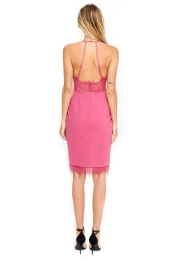 Peeking Lace Halter Bodycon -ASTR the Label Store ADR100037B RED BAROQUE 04 scaled