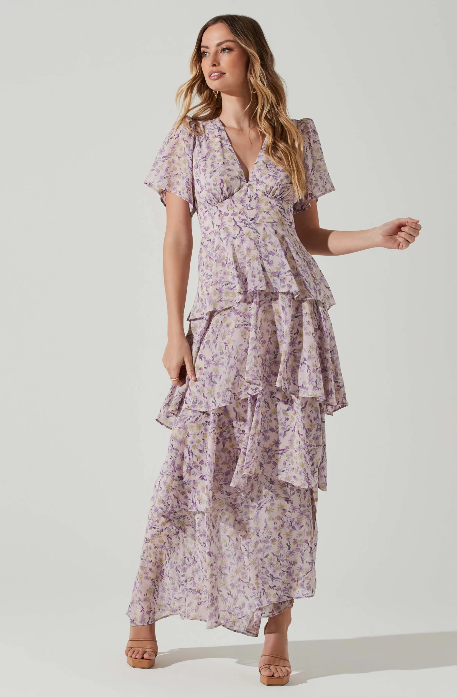 Tayla Floral Tiered Midi Dress 3 Tayla Floral Tiered Midi Dress - Image 3