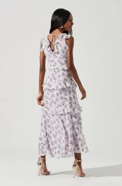 Allie Floral Ruffle Maxi Dress 22 Allie Floral Ruffle Maxi Dress -ASTR the Label Store ADR100827 LAVENDERMULTIFLORAL 1905 scaled