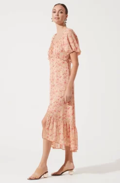 Balloon Sleeve Sweetheart Floral Maxi -ASTR the Label Store ADR100850 BLUSH MULTI FLORAL 788 scaled