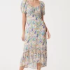 Balloon Sleeve Sweetheart Floral Maxi